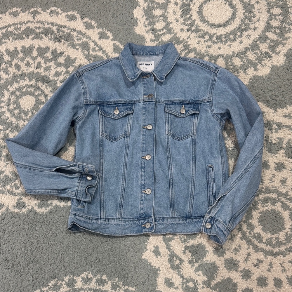 Old Navy Womens wow relaxed Light Blue Denim Jacket medium tall